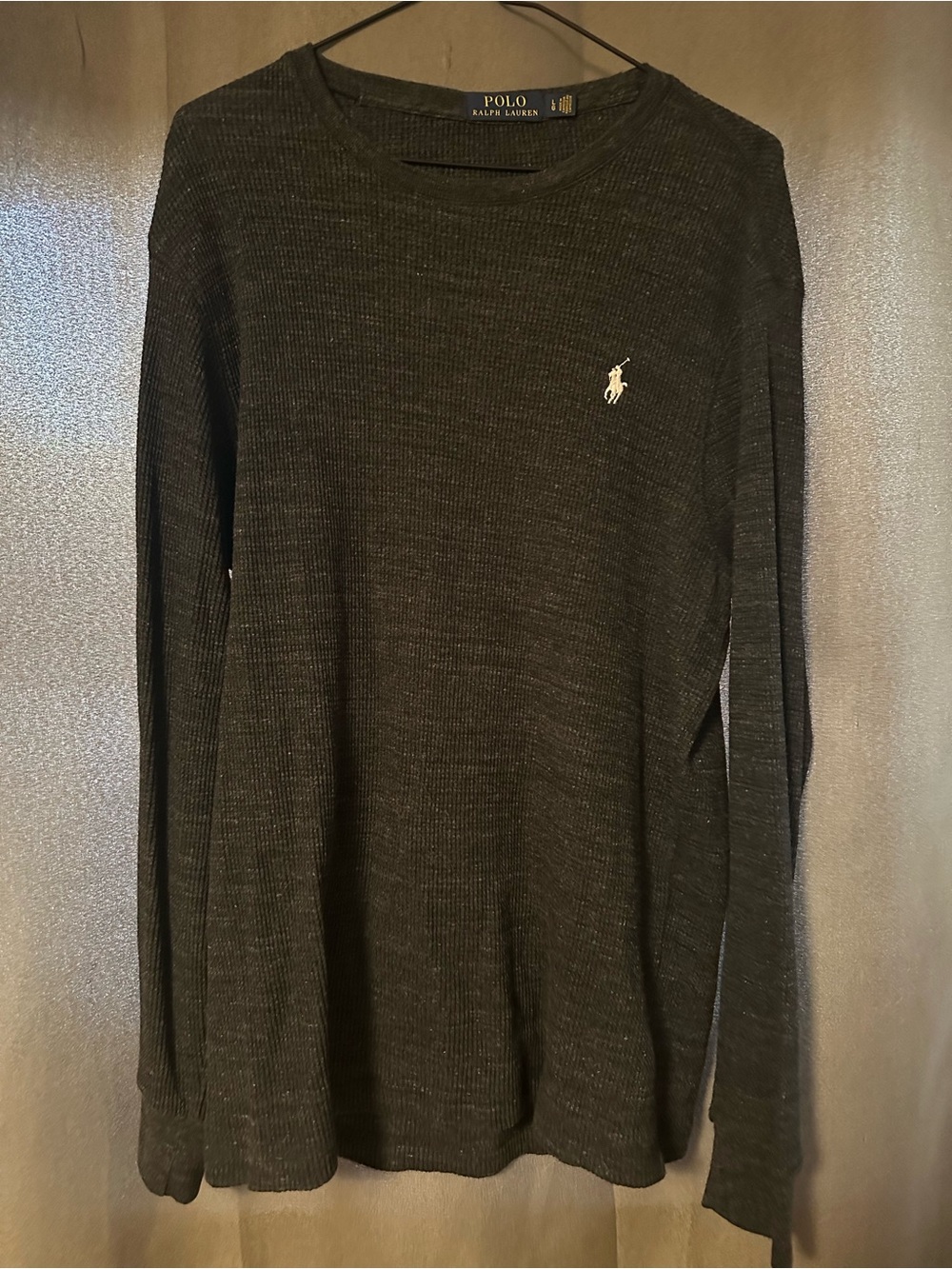 Polo by Ralph Lauren Men’s Long-Sleeve Crewneck Shirt - Charcoal Heather
